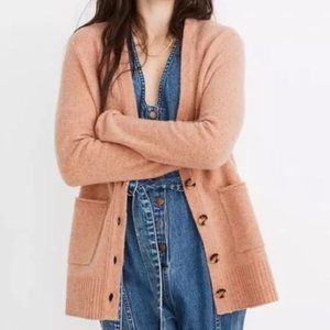 Pink Merino Wool Oversized Cardigan